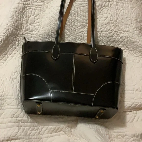 Dooney & Bourke Black Leather Tote Bag - Picture 2 of 14